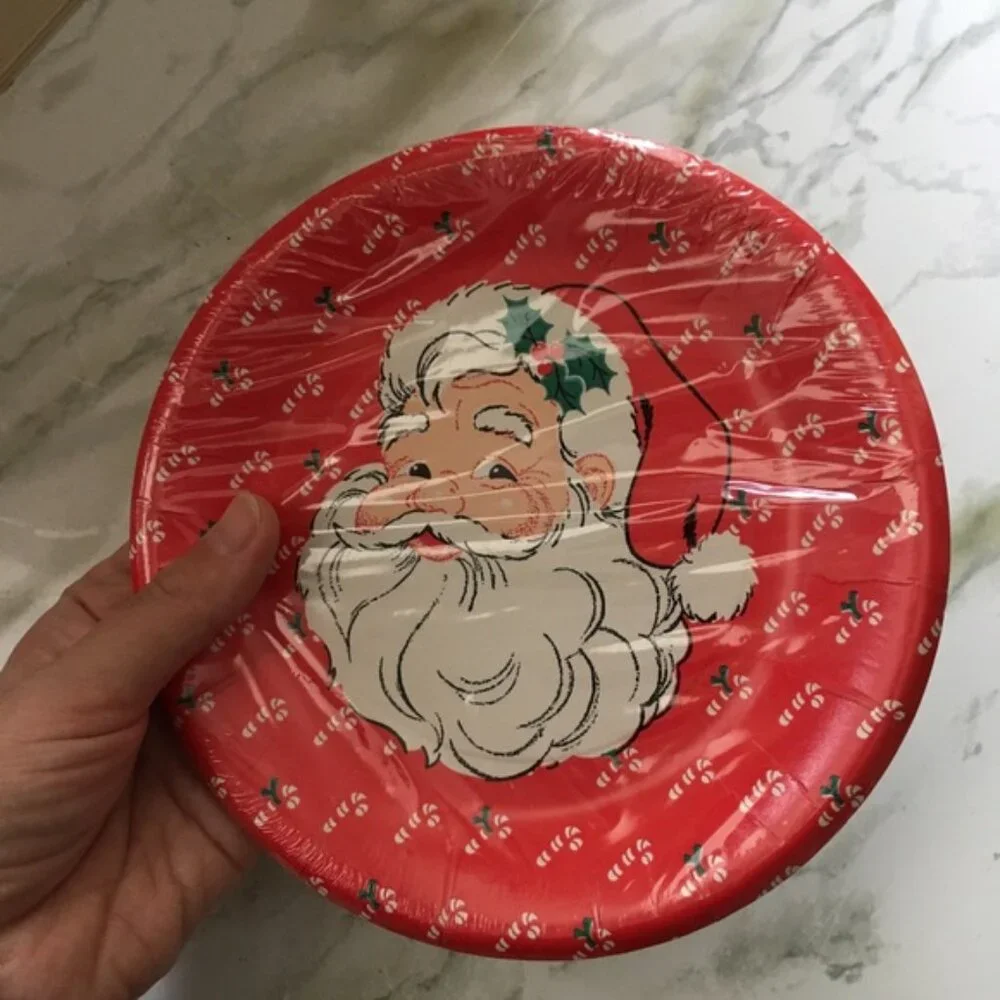 Vintage Santa paper plates